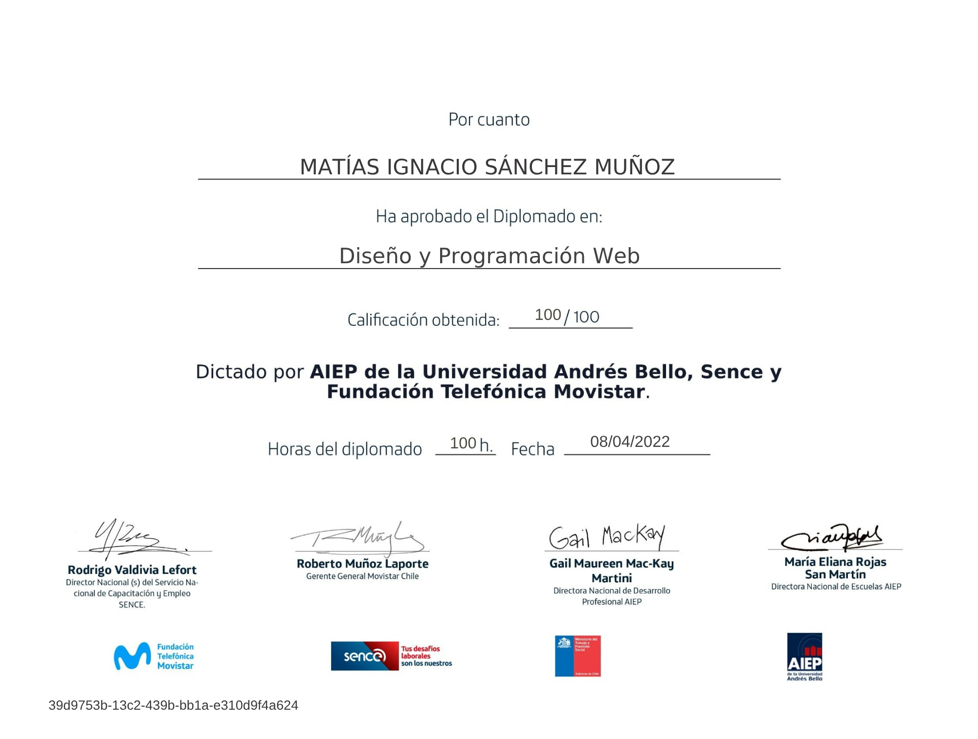Certificado Diplomado en Diseño Web